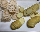 日清の唐揚げ粉で蓮根と新じゃがの唐揚げ作り方2写真