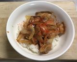 簡単で美味しい、牛ホルモン焼き丼作り方7写真