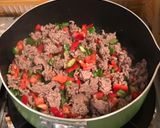手軽に◎2色ピーマンとひき肉の丼ぶり作り方3写真
