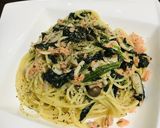 鮭とほうれん草とシメジのパスタ作り方28写真