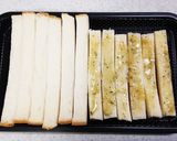 簡単おつまみ☆こんがりパン耳ガーリック作り方3写真