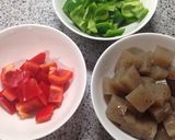 こんにゃくピーマンパプリカのお惣菜作り方1写真