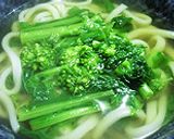 緑鮮やか♪春の葉の花うどん作り方3写真