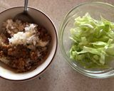 納豆と千切りキャベツのサラダご飯作り方1写真