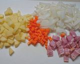 チーズクリーム☆スープパスタ作り方1写真