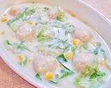 ＊鶏団子とレタスのクリーム煮＊作り方8写真