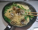 つくしと菜花とアサリの春パスタ作り方6写真