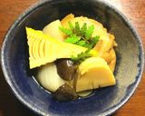 高野豆腐と新玉葱、蕾菜の煮物作り方8写真