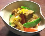 新筍、新玉ねぎ、小車麩の煮物作り方7写真