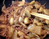 ごぼう入り、ひき肉と大根の煮物作り方7写真