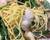 超簡単　豚肉ほうれん草の和風パスタ作り方5写真