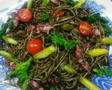 菜の花&ホタルイカのイカスミパスタ作り方8写真