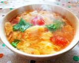 とろ〜り♪トマトと玉子のコンソメスープ作り方4写真