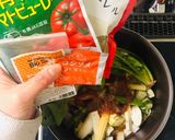 鮭×トマトピューレのスープサラダボウル作り方5写真