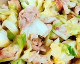 春キャベツと豚肉のオムレツ作り方1写真