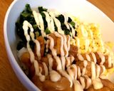 超簡単！照り焼きチキン3色丼♬作り方6写真