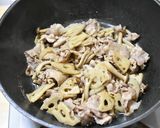 レンコンと豚肉の粒マスタード炒め♪作り方5写真