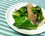 簡単✿小松菜と鶏肉の❀麺つゆソース炒め✿作り方3写真