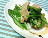 簡単✿小松菜と鶏肉の❀麺つゆソース炒め✿作り方5写真