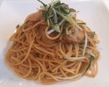 簡単味付け♡ホタテと水菜の和風パスタ作り方4写真