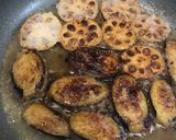 蓮根と茄子のはさみ焼き作り方10写真