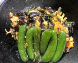 スナップえんどうと生きくらげの卵炒め作り方6写真