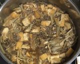 牛肉とごぼうと舞茸の刻み大葉入り味噌煮作り方6写真