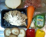 きのこと野菜のにんにく大葉いため作り方1写真