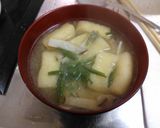 エリンギと油揚げの味噌汁作り方5写真