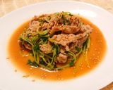 豆苗と豚肉のごま味噌炒め✨作り方4写真