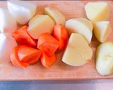 圧力鍋で！牛すじとゴロゴロ野菜のトマト煮作り方2写真