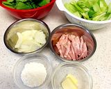 チンゲン菜とベーコンのクリーム煮作り方1写真