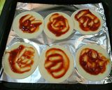 ほうれん草とキノコの餃子の皮ピザ☆作り方3写真