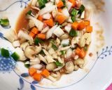 １人ランチ豚豆腐ケチャップ炒め丼レンジ作り方8写真