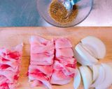 さやえんどうと豚肉の胡麻 生姜焼き作り方1写真