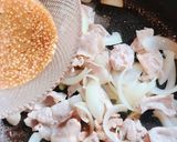 さやえんどうと豚肉の胡麻 生姜焼き作り方5写真