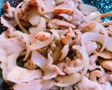 さやえんどうと豚肉の胡麻 生姜焼き作り方6写真