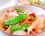 さやえんどうと豚肉の胡麻 生姜焼き作り方8写真