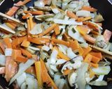 キノコと野菜の油炒め・チーズ、ソース味作り方8写真