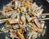 キノコと野菜の油炒め・チーズ、ソース味作り方13写真