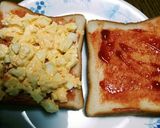 玉子サンドピザトースト☕☀(^q^)☺⛄作り方2写真
