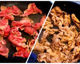 お好みの焼肉ダレで食べる牛肉と舞茸*☻*作り方2写真