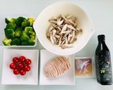 彩り野菜とサラダチキンのペペロンチーノ風作り方2写真