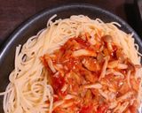 きのこ長ネギあさりのトマトパスタ作り方5写真