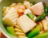 シーフード&アスパラのクリームパスタ作り方5写真