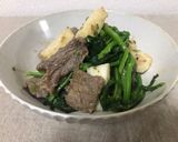 牛肉と長芋と蕾菜のオイスターソース炒め作り方2写真