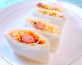 朝食！卵と照り焼きチキンのサンドイッチ作り方9写真