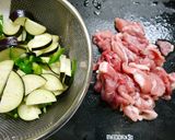 レンジで簡単！豚こま茄子の味噌煮作り方1写真