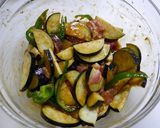 レンジで簡単！豚こま茄子の味噌煮作り方2写真