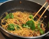 ♡大根の葉と豚バラのピリ辛和風パスタ♡ﾞ作り方6写真